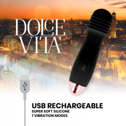 DOLCE VITA VIBRADOR RECARGABLE TRES NEGRO 7 VELOCIDADES