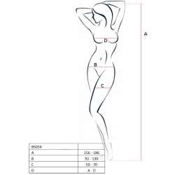 PASSION WOMAN BS034 BODYSTOCKING BLANCO TALLA UNICA