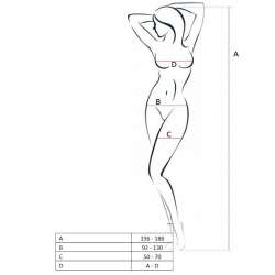 PASSION WOMAN BS053 BODYSTOCKING BLANCO TALLA UNICA