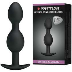 PRETTY LOVE BOLAS ANALES SILICONA 125 CM NEGRO