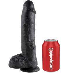 KING COCK 10 PENE REALISTICO NEGRO 265 CM