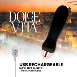 DOLCE VITA VIBRADOR RECARGABLE FIVE NEGRO 7 VELOCIDADES