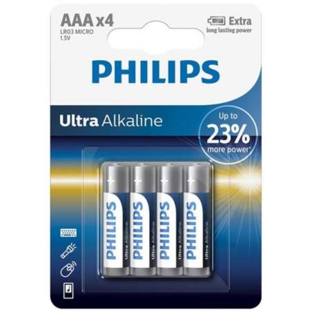 PHILIPS ULTRA ALKALINE PILA AAA LR03 BLISTER4