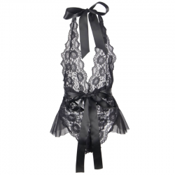 QUEEN LINGERIE TEDDY ESCOTADO DE ENCAJES L XL