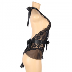 QUEEN LINGERIE TEDDY ESCOTADO DE ENCAJES L XL