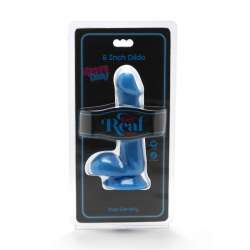 GET REAL HAPPY DICKS DILDO 12 CM CON TESTICULOS AZUL