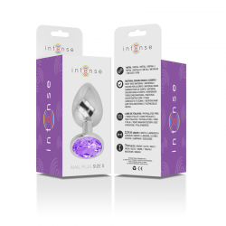 INTENSE PLUG ANAL METAL CON CRISTAL VIOLETA TALLA S