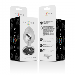 INTENSE PLUG ANAL METAL CON CRISTAL NEGRO TALLA M