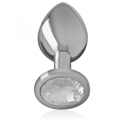 INTENSE PLUG ANAL METAL CON CRISTAL PLATA TALLA M