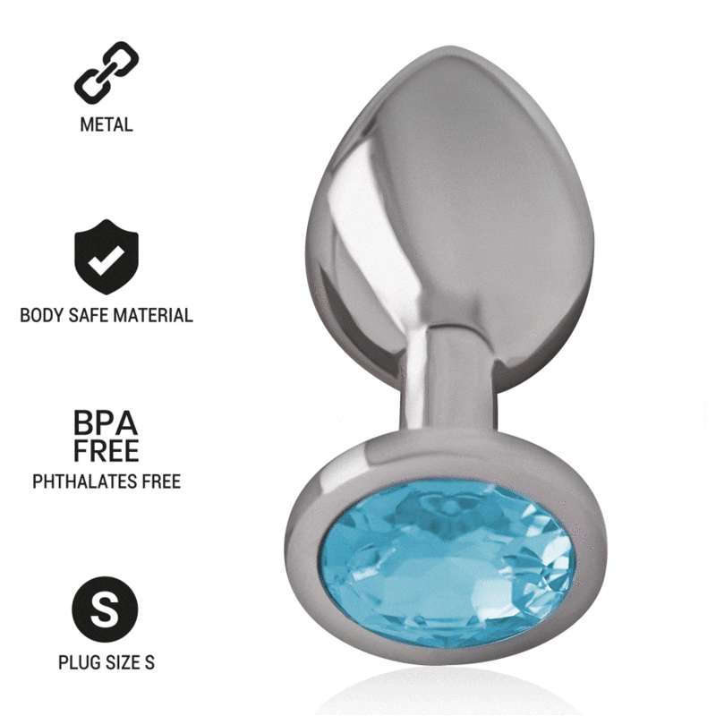 INTENSE PLUG ANAL METAL CON CRISTAL AZUL TALLA S