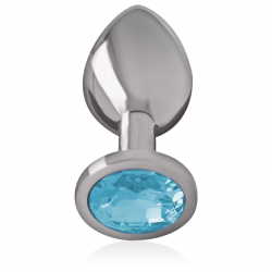 INTENSE PLUG ANAL METAL CON CRISTAL AZUL TALLA S