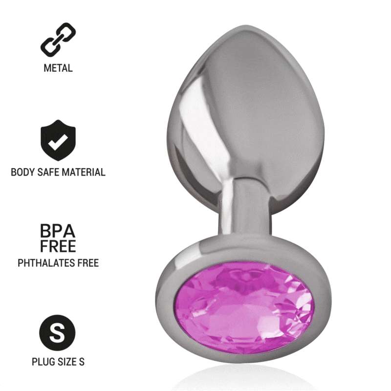 INTENSE PLUG ANAL METAL CON CRISTAL ROSA TALLA S