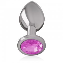 INTENSE PLUG ANAL METAL CON CRISTAL ROSA TALLA S