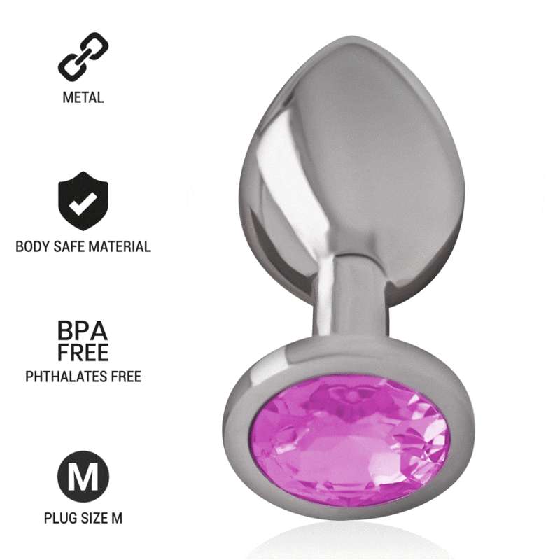 INTENSE PLUG ANAL METAL CON CRISTAL ROSA TALLA M