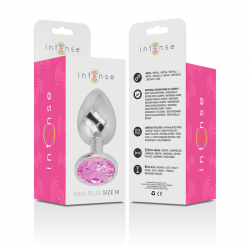 INTENSE PLUG ANAL METAL CON CRISTAL ROSA TALLA M