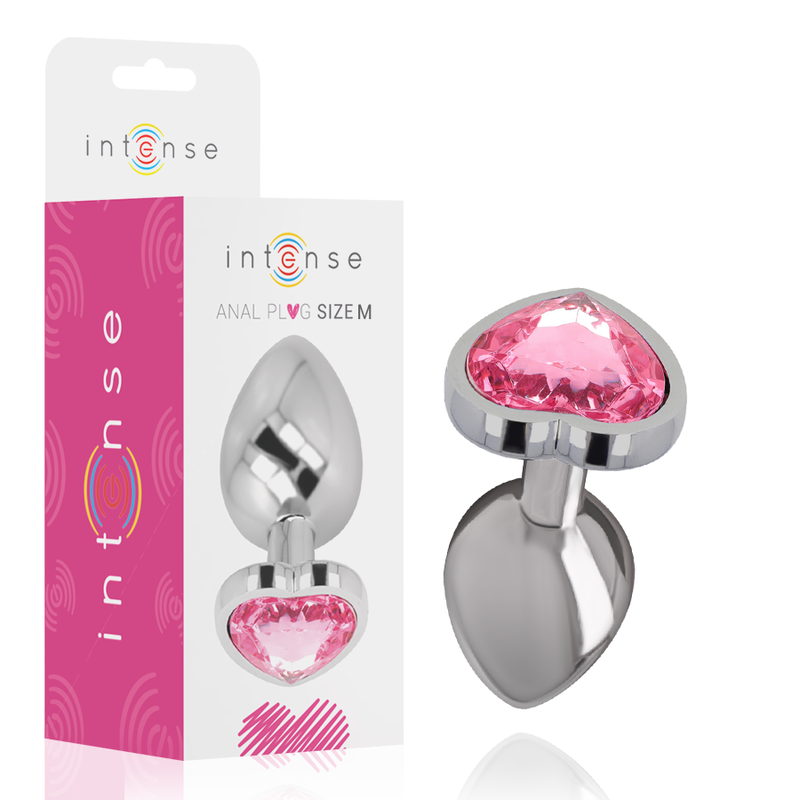 INTENSE PLUG ANAL METAL ALUMINIO CORAZoN ROSA TALLA M