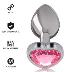 INTENSE PLUG ANAL METAL ALUMINIO CORAZoN ROSA TALLA M