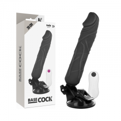 BASECOCK VIBRADOR REALISTICO CONTROL REMOTO NEGRO 20 CM