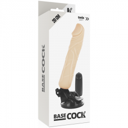 BASECOCK VIBRADOR REALISTICO CONTROL REMOTO NATURAL 20 CM