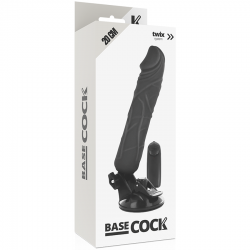 BASECOCK VIBRADOR REALISTICO CONTROL REMOTO NEGRO 20 CM