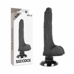 BASECOCK VIBRADOR REALISTICO 2 1 NEGRO 185 CM