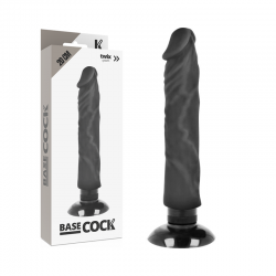 BASECOCK VIBRADOR REALISTICO 2 1 NATURAL NEGRO 20 CM