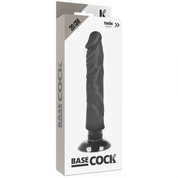 BASECOCK VIBRADOR REALISTICO 2 1 NATURAL NEGRO 20 CM