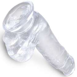 KING COCK CLEAR PENE REALISTICO CON TESTICULOS 135 CM TRANSPARENTE