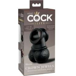 KING COCK ELITE ANILLO CON TESTICULOS DE SILICONA