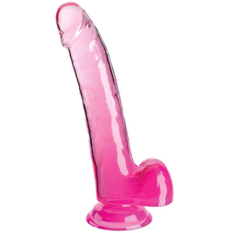 KING COCK CLEAR DILDO CON TESTICULOS 203 CM ROSA