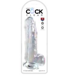 KING COCK CLEAR DILDO CON TESTICULOS 203 CM TRANSPARENTE