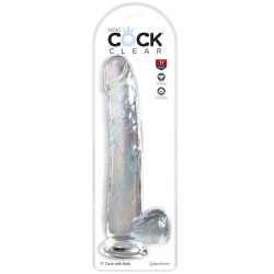 KING COCK CLEAR DILDO CON TESTICULOS 248 CM TRANSPARENTE