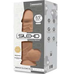 SILEXD MODELO 1 PENE REALISTICO SILICONA PREMIUM SILEXPAN CARAMELO 215 CM