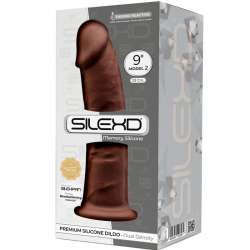 SILEXD MODELO 2 PENE REALISTICO SILICONA PREMIUM SILEXPAN MARRON 23 CM