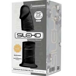 SILEXD MODELO 2 PENE REALISTICO SILICONA PREMIUM SILEXPAN NEGRO 19 CM