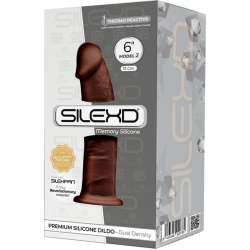 SILEXD MODELO 2 PENE REALISTICO SILICONA PREMIUM SILEXPAN MARRON 15 CM