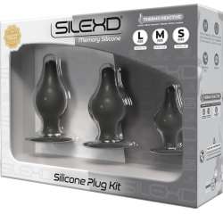 SILEXD KIT PLUG ANAL SILICONA PREMIUM SILEXPAN TERMORREACTIVO TALLA S M L