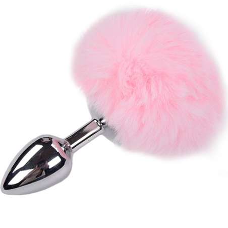 ALIVE ANAL PLEASURE PLUG LISO METAL POMPON ROSA TALLA S