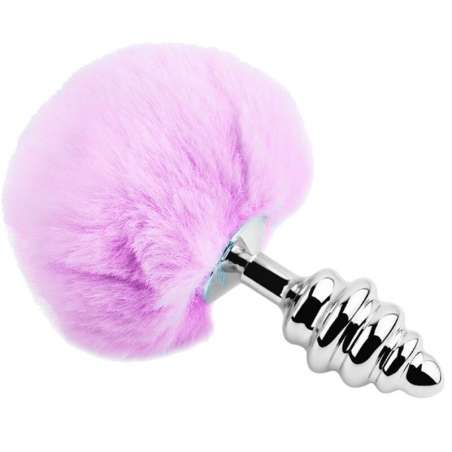 ALIVE ANAL PLEASURE PLUG ESPIRAL METAL POMPON VIOLETA TALLA M