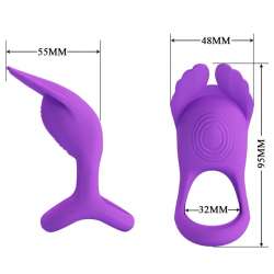 PRETTY LOVE ANILLO VIBRADOR SILAS 7 VIBRACIONES SILICONA LILA