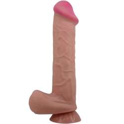 PRETTY LOVE SLIDING SKIN SERIES DILDO REALiSTICO CON VENTOSA PIEL DESLIZANTE MORENO 26 CM