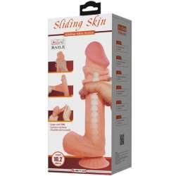 PRETTY LOVE SLIDING SKIN SERIES DILDO REALiSTICO CON VENTOSA PIEL DESLIZANTE MORENO 26 CM