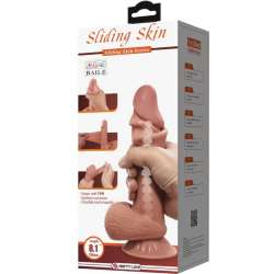 PRETTY LOVE SLIDING SKIN SERIES DILDO REALiSTICO CON VENTOSA PIEL DESLIZANTE MORENO 194 CM