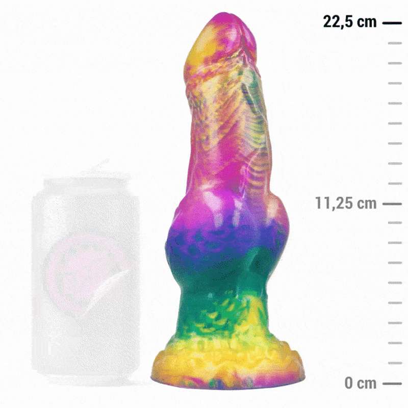 EPIC IRIS DILDO CON TESTiCULOS ARCOiRIS DE PLACER