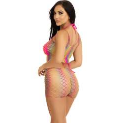 LEG AVENUE SET TOP PANTALON REJILLA MULTICOLOR