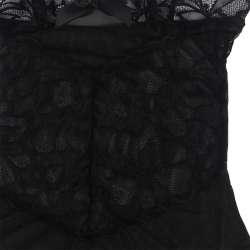 SUBBLIME BABYDOLL CON TIRANTES AJUSTABLES Y ESTAMPADO FLORAL DE ENCAJE TRANSPARENTE NEGRO S M