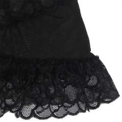 SUBBLIME BABYDOLL CON TIRANTES AJUSTABLES Y ESTAMPADO FLORAL DE ENCAJE TRANSPARENTE NEGRO S M