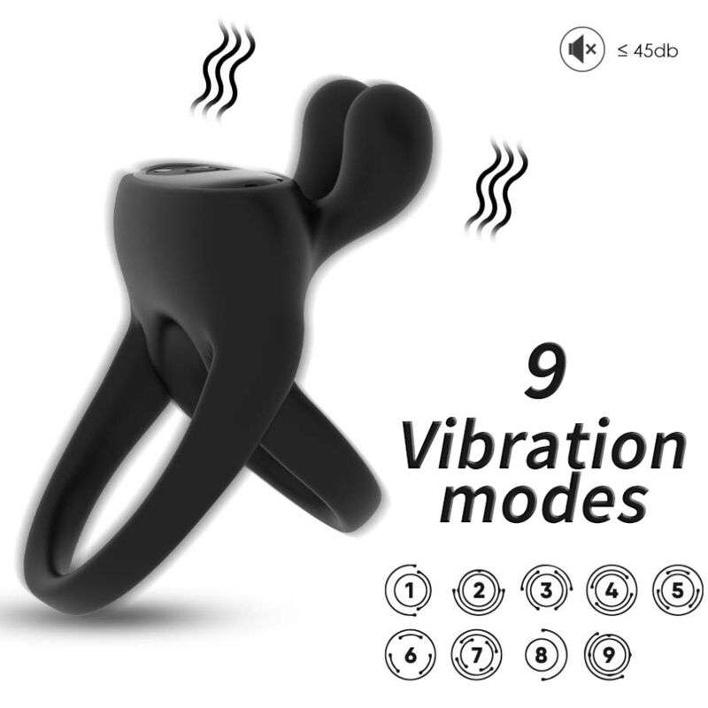 ARMONY ANILLO VIBRADOR RABBIT NEGRO