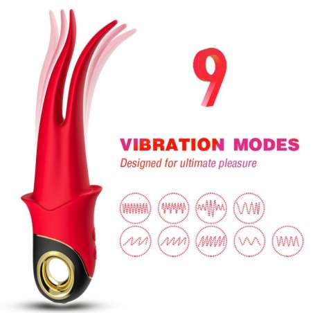 ARMONY SHADOW VIBRADOR PINZA ROJO