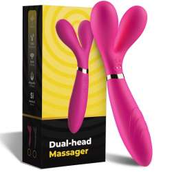 ARMONY Y WAND MASAJEADOR VIBRADOR CABEZA DOBLE FUCSIA